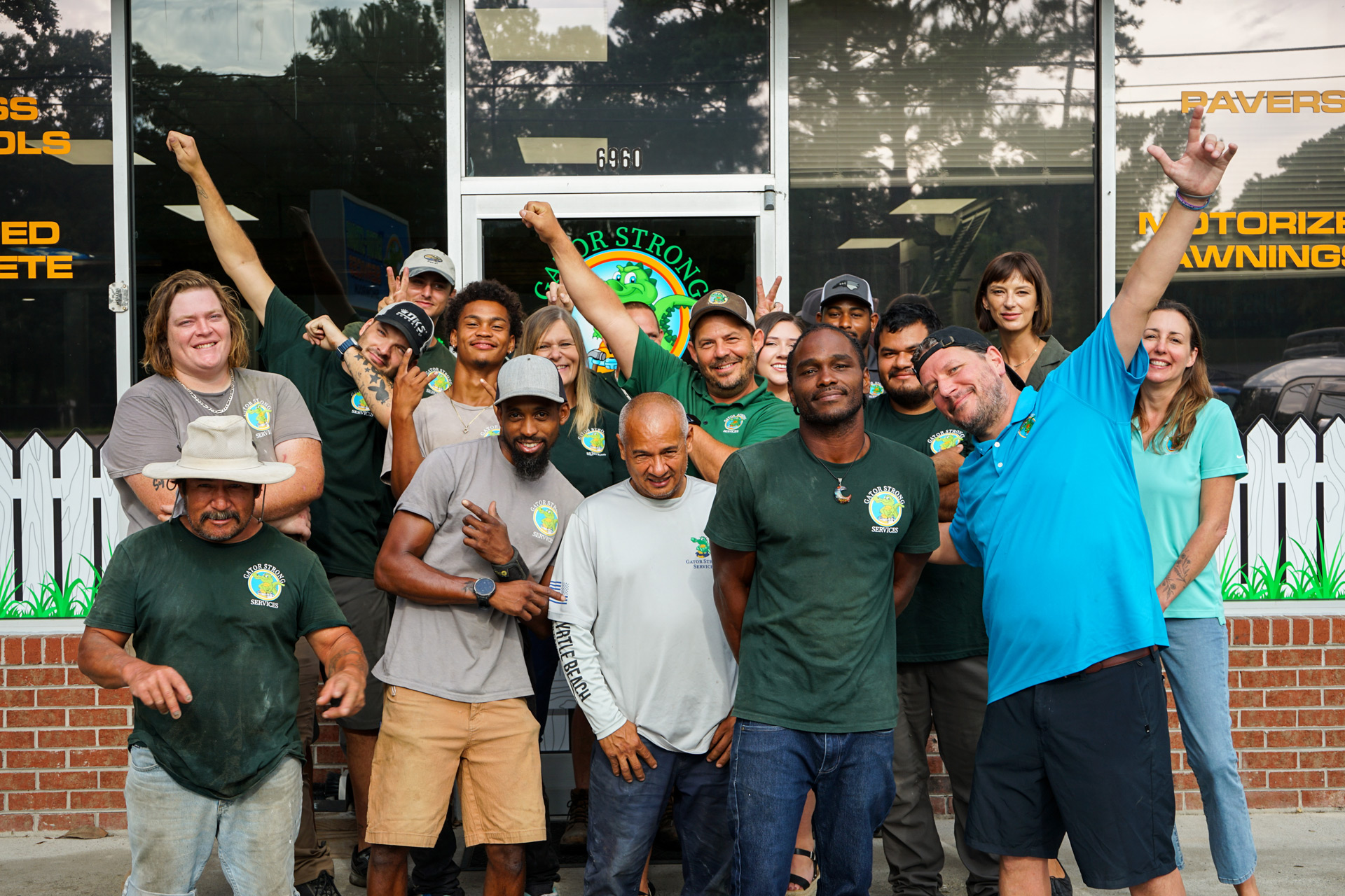 Photo of the Gator Strong Services team outside of their showroom on Carolina Beach Rd. in Wilmington, North Carolina