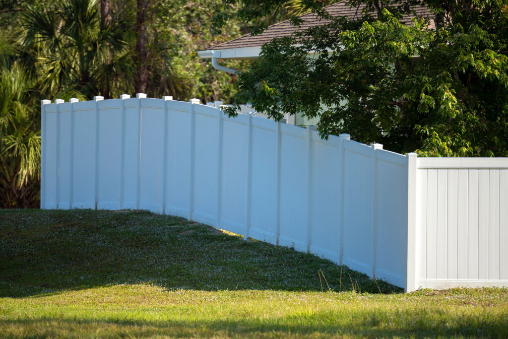 Photo of white vinyl fence